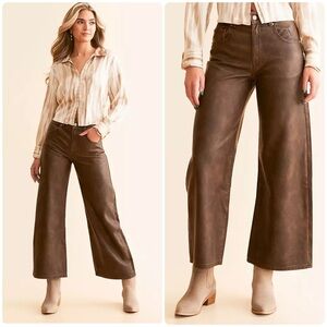 New! We The Free x Free People Misha Brown Barrel Balloon Wide Leg Pants🤎 26 NWT